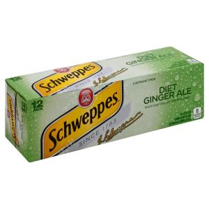 Schweppes - Diet Ginger Ale Soda 12pk