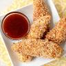 Fruity PEBBLES Crusted Chicken Tenders with Apricot Barbecue Sauce - Post