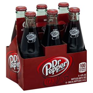 Dr Pepper - Soda 6pk 80z Glass